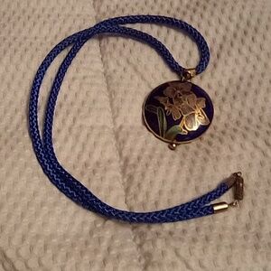Cloisonne Blue Corded Necklace